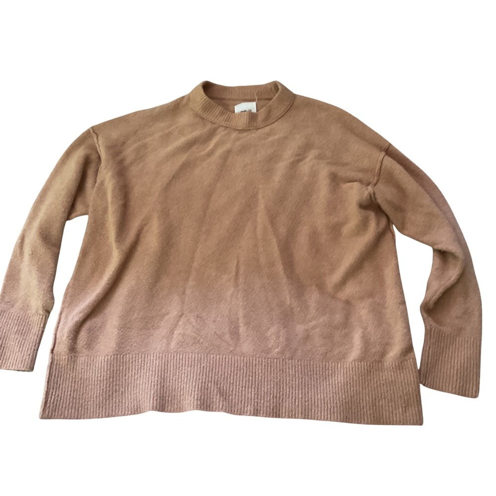 Aerie‎ Womens Tan Camel Crew Neck Oversized Knit Sweater Medium